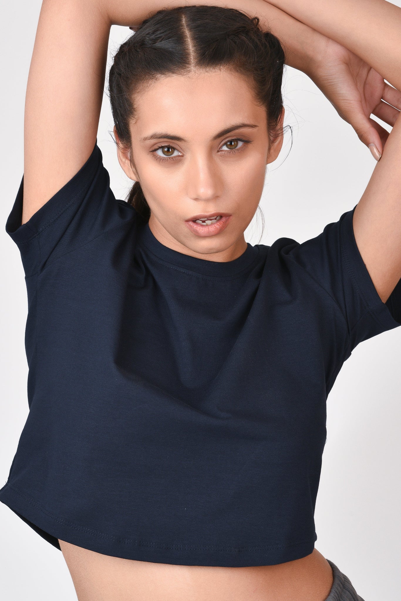 Performance Crop Top By Brute Force (Color: Blue)