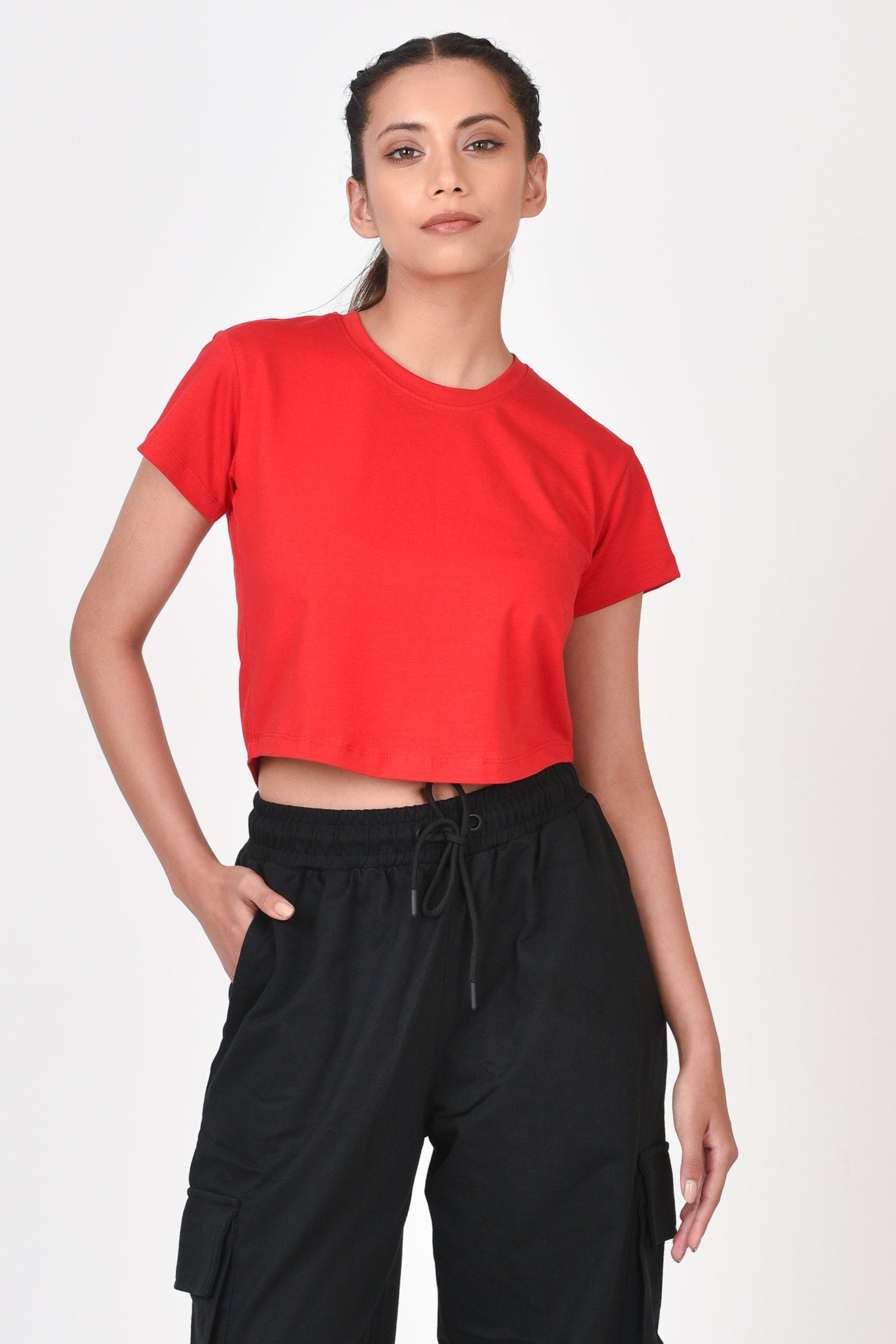 Performance Crop Top By Brute Force (Color: Red)