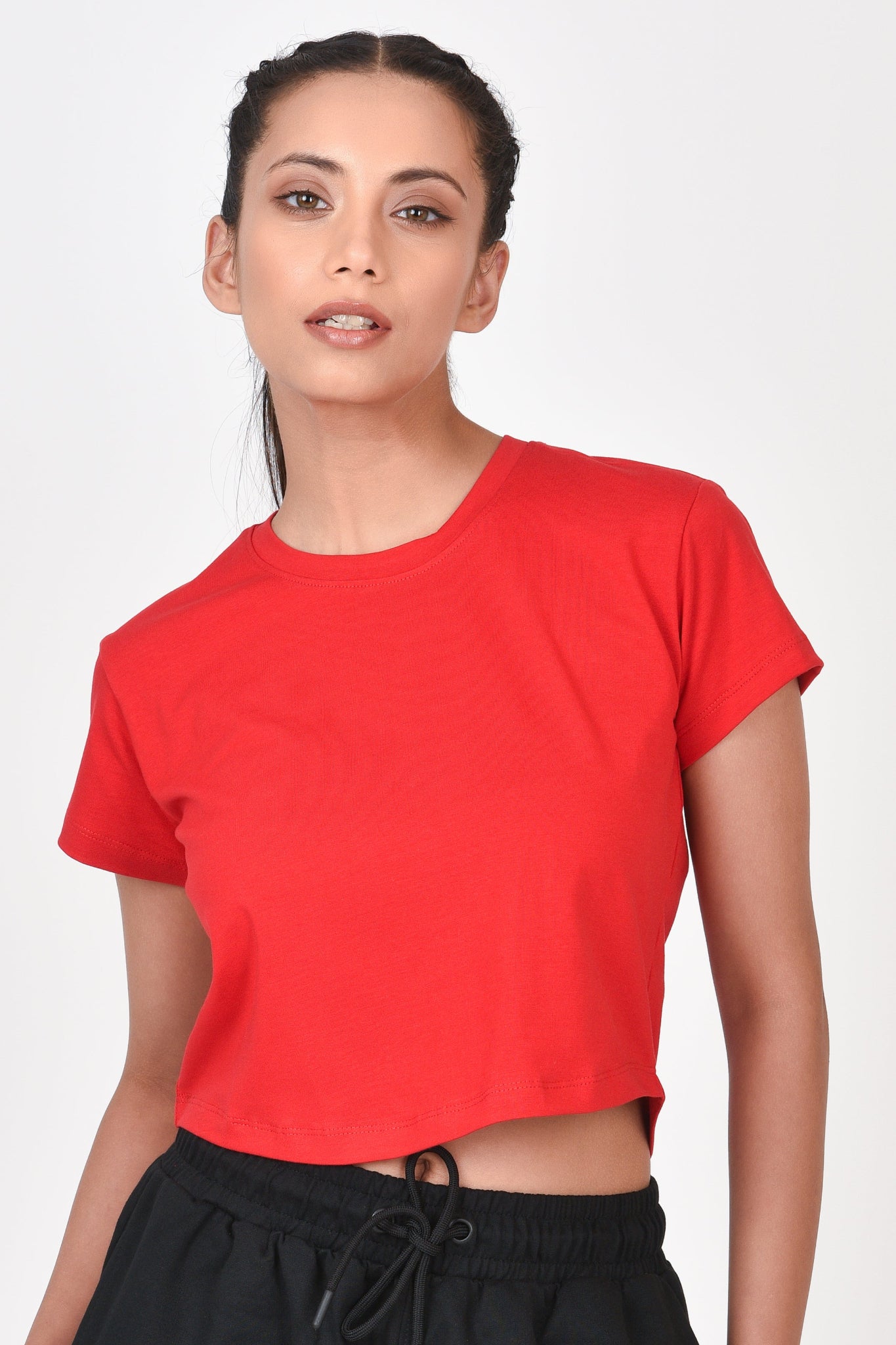 Performance Crop Top By Brute Force (Color: Red)