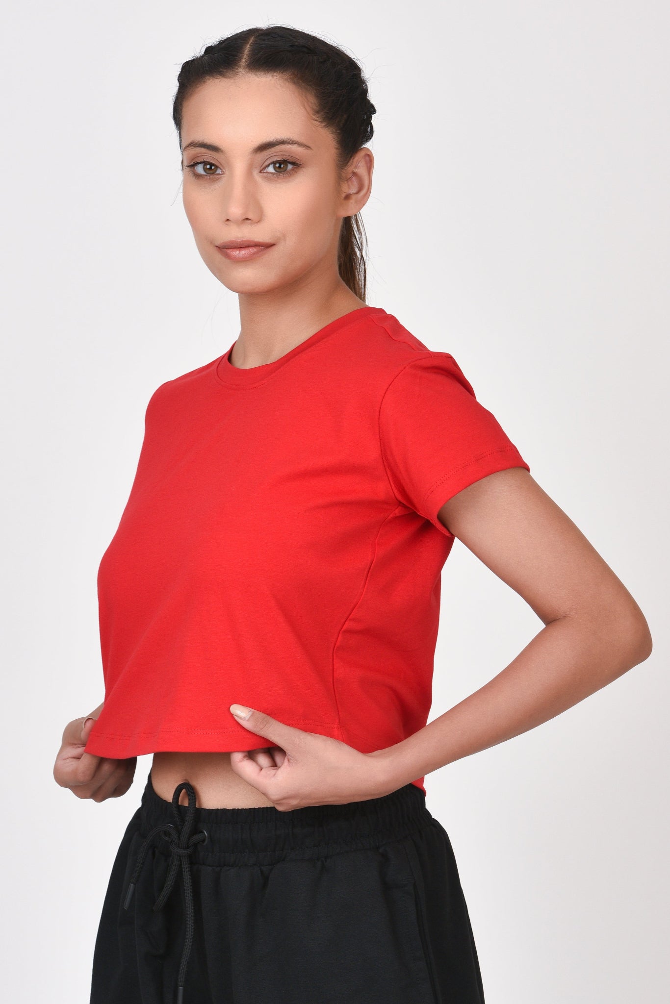 Performance Crop Top By Brute Force (Color: Red)