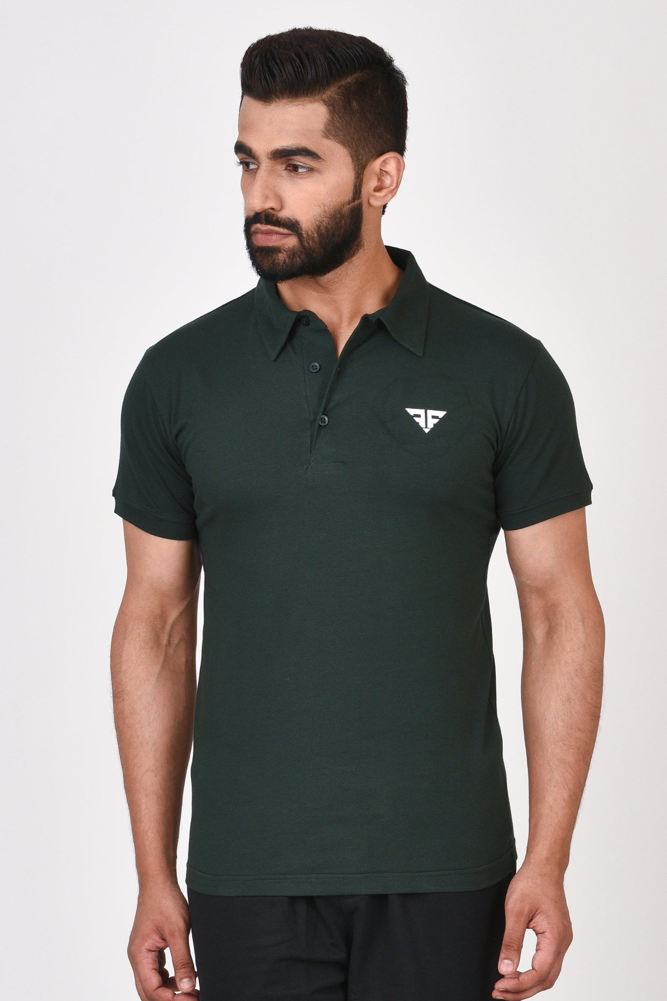Slim Fit Ultimate Polo T-shirt By Brute Force (Color : Green)