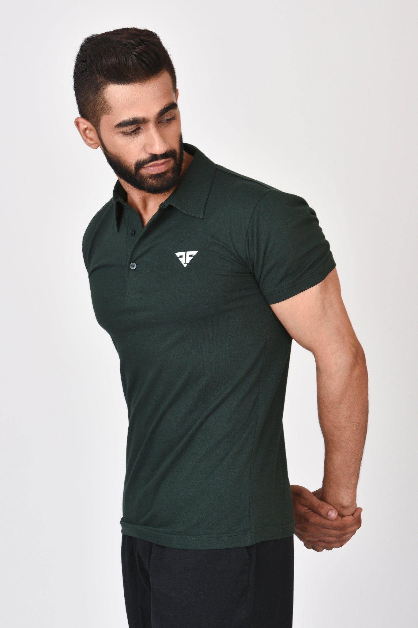 Forest Green color wearing Polo T-Shirt for Men