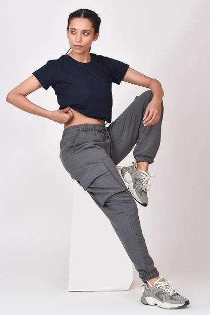 Performance Crop Top By Brute Force (Color: Blue)