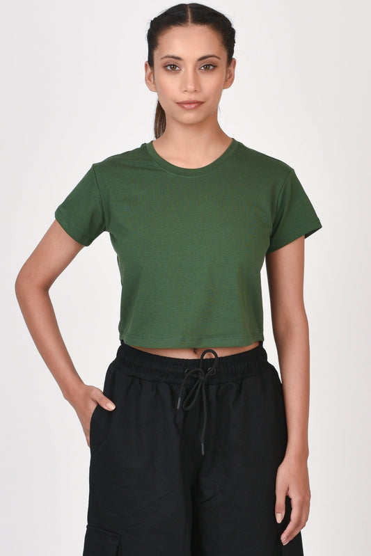 Performance Crop Top By Brute Force (Color: Green)