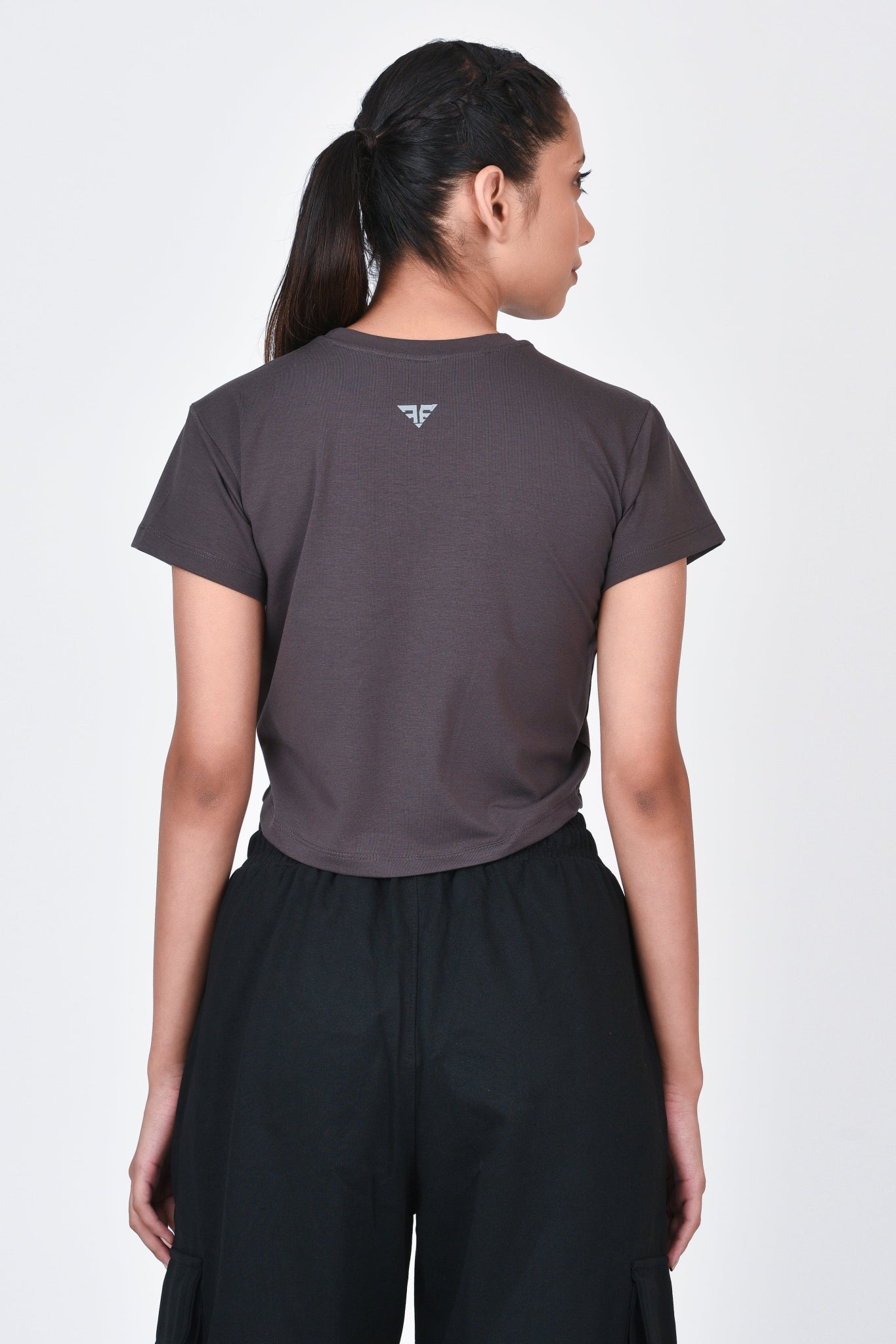 Performance Crop Top By Brute Force (Color: Grey)