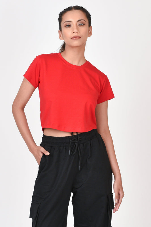 Performance Crop Top By Brute Force (Color: Red)