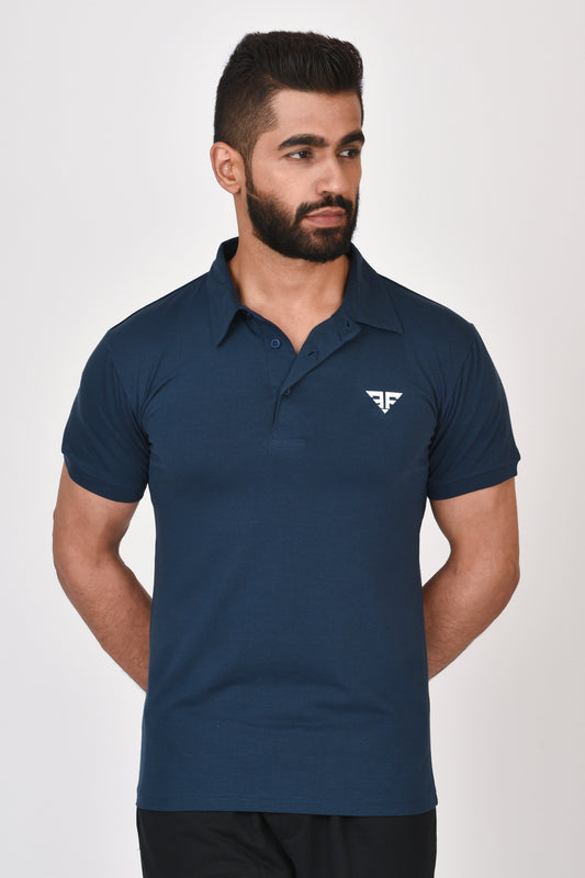 Slim Fit Ultimate Polo T-shirt By Brute Force (Color : Blue)