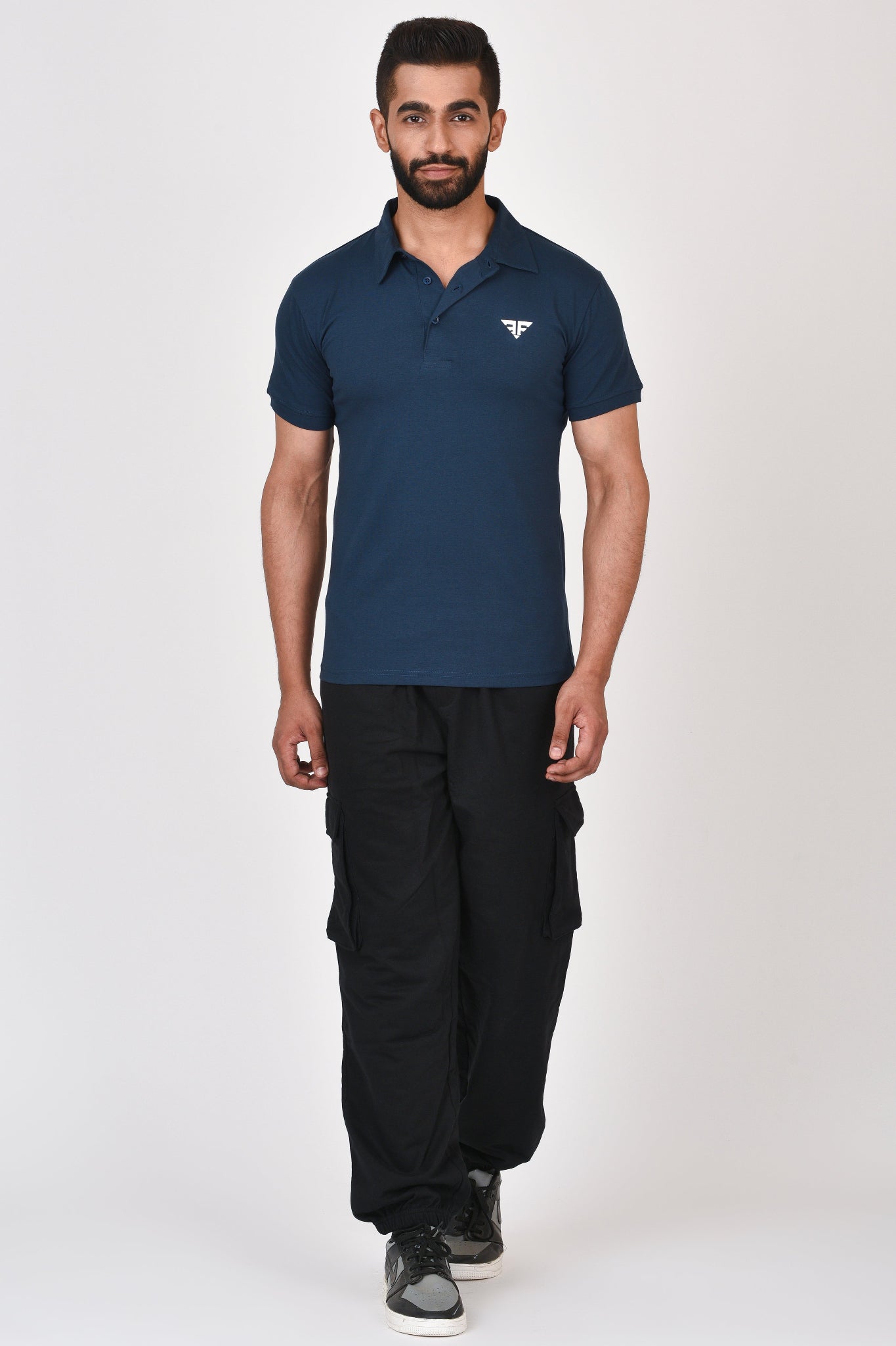 Slim Fit Ultimate Polo T-shirt By Brute Force (Color : Blue)