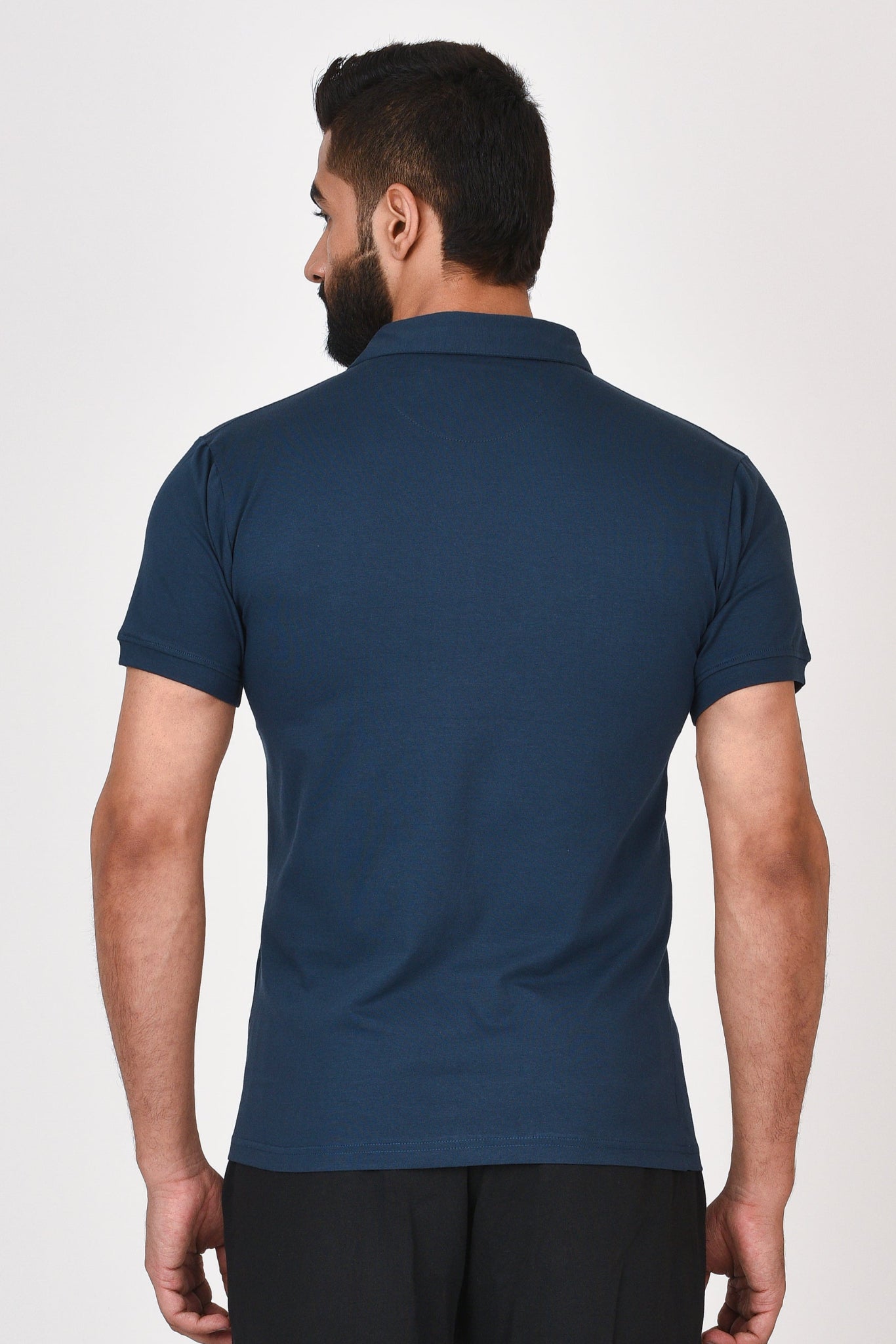 Slim Fit Ultimate Polo T-shirt By Brute Force (Color : Blue)