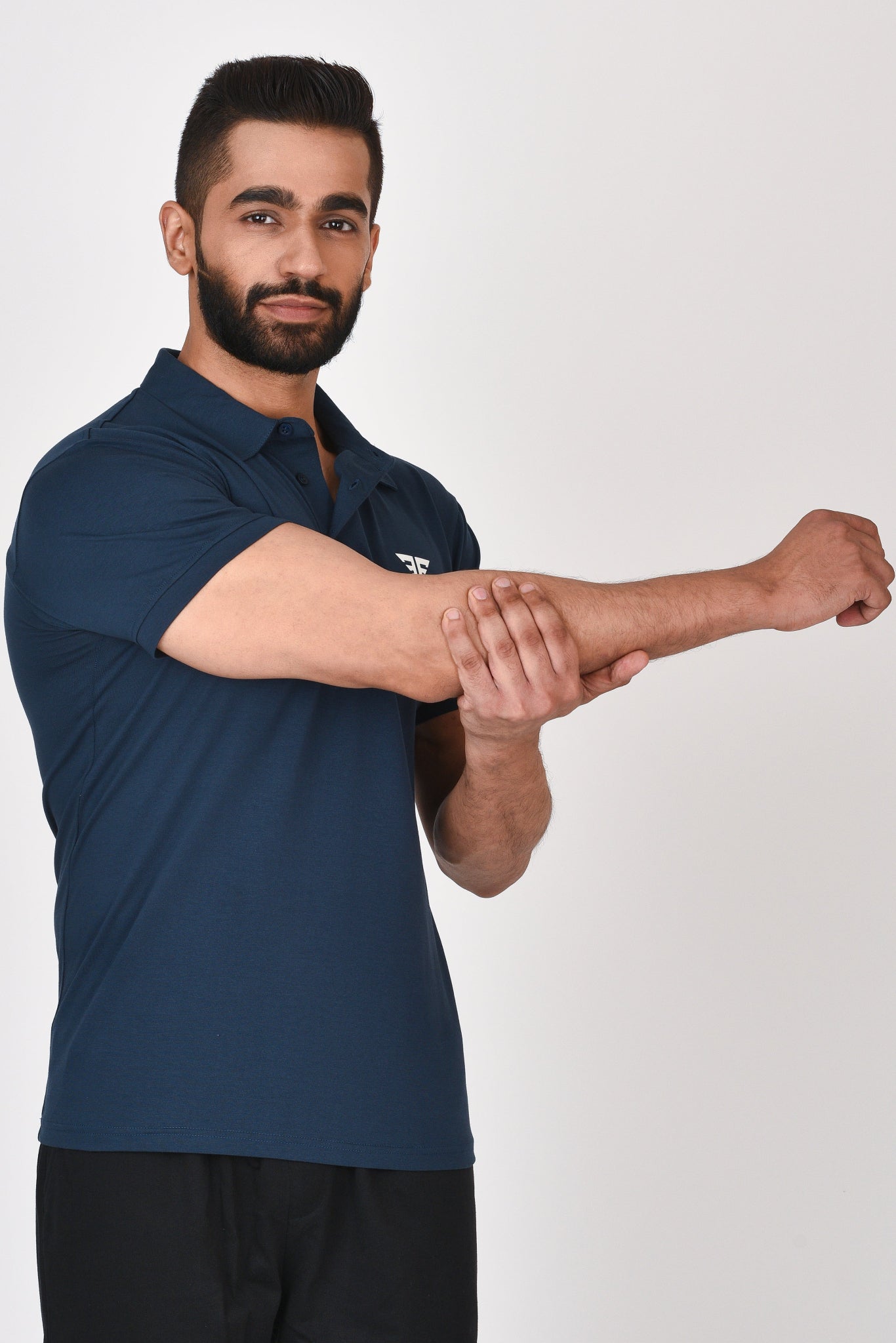 Slim Fit Ultimate Polo T-shirt By Brute Force (Color : Blue)