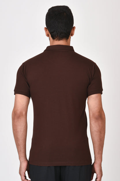 Slim Fit Ultimate Polo T-shirt By Brute Force (Color : Brown)