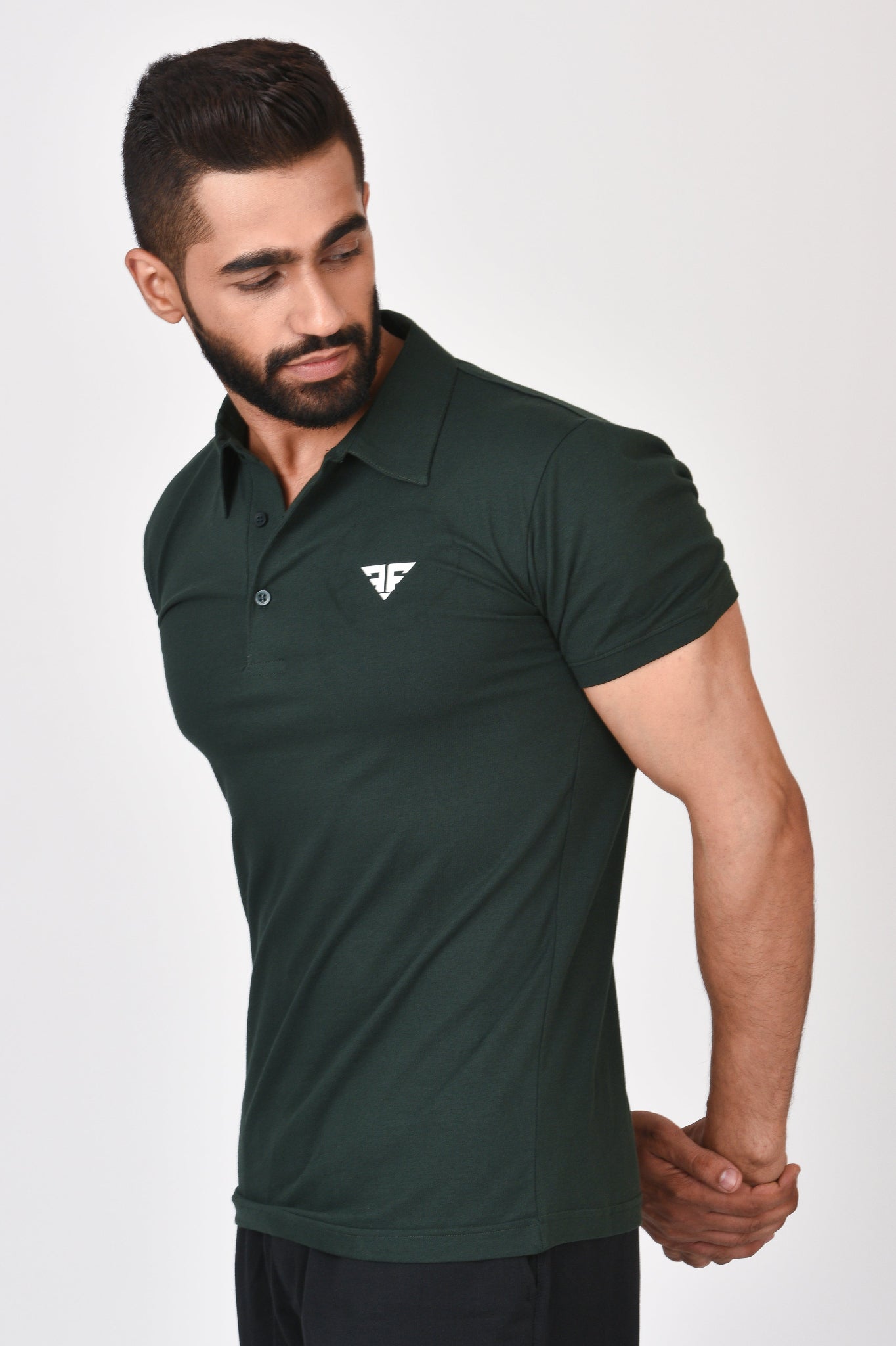 Slim Fit Ultimate Polo T-shirt By Brute Force (Color : Green)