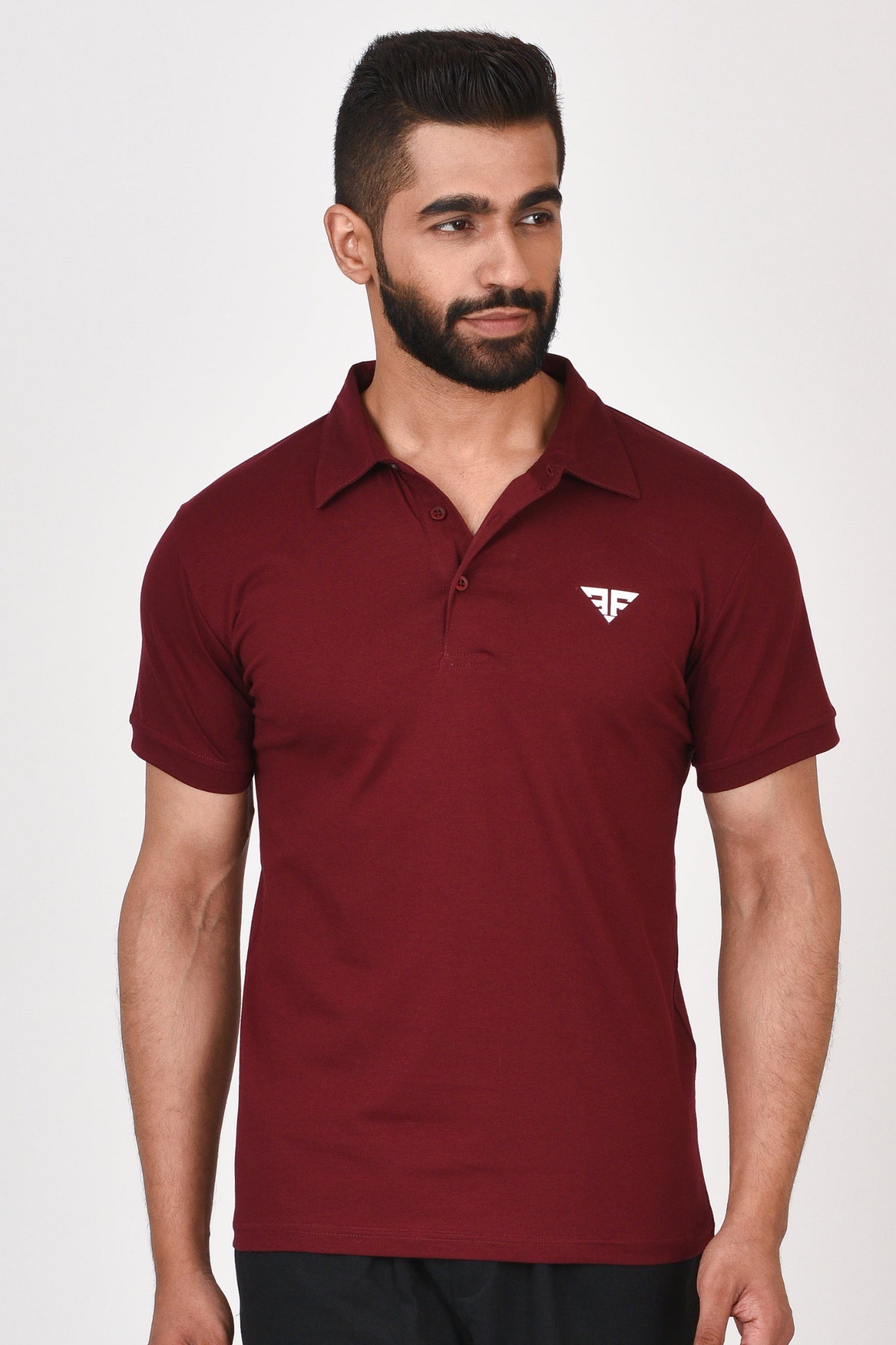 Slim Fit Ultimate Polo T-shirt By Brute Force (Color : Maroon)