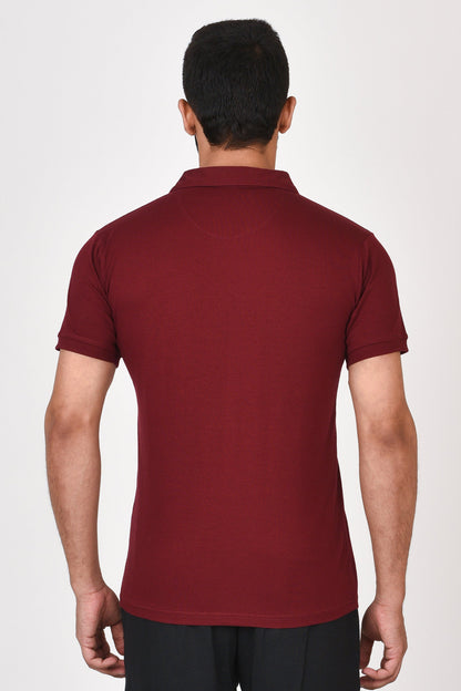 Slim Fit Ultimate Polo T-shirt By Brute Force (Color : Maroon)