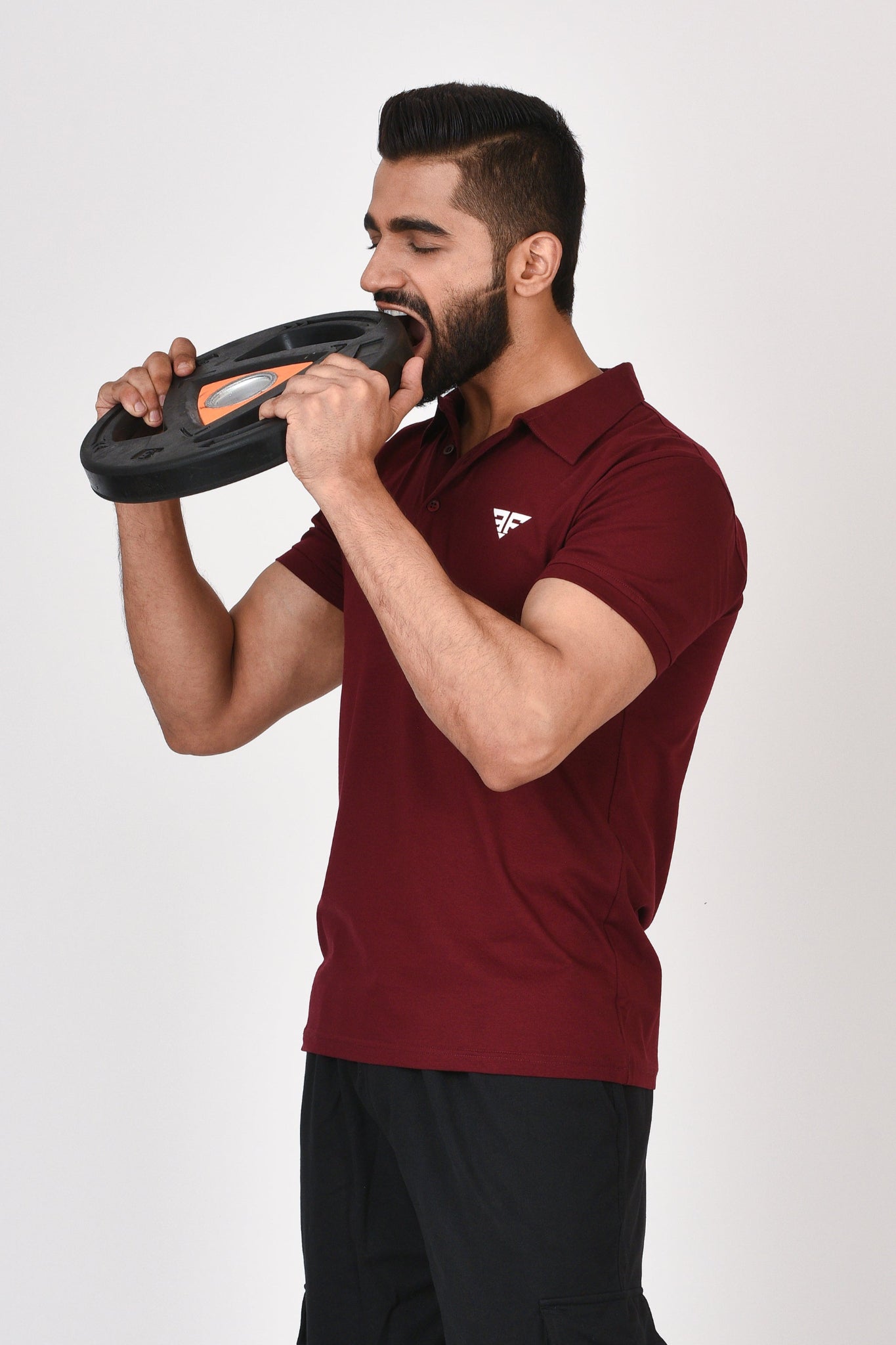 Slim Fit Ultimate Polo T-shirt By Brute Force (Color : Maroon)